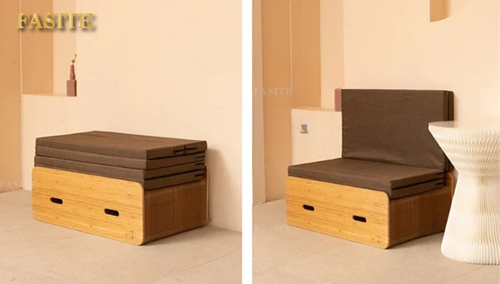 Retractable Organ Kraft Paper Bed Foldable Bed Multifunctional Invisible Lunch Break Bed Living room Furnitue Hidden Beds N