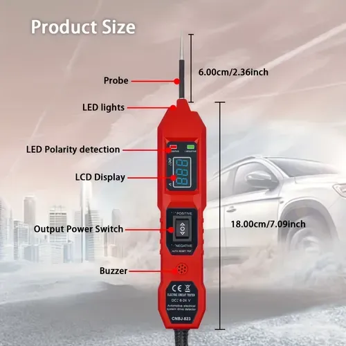 Auto Circuit Tester with LCD Display and Flashlight
