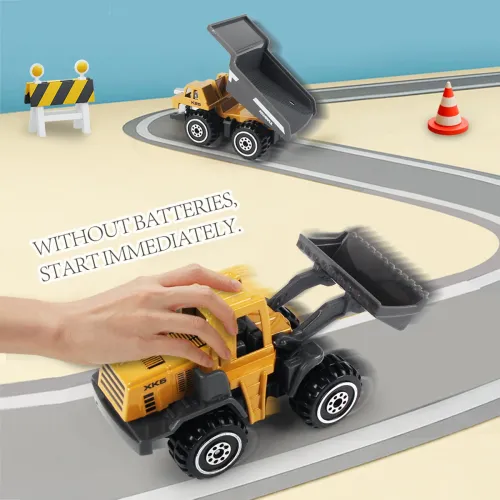 6pcs set Alloy Engineering Truck Loader Tractor Excavator Classic Construction Model Vehicle Toys Educational Toys for Kid Gifts