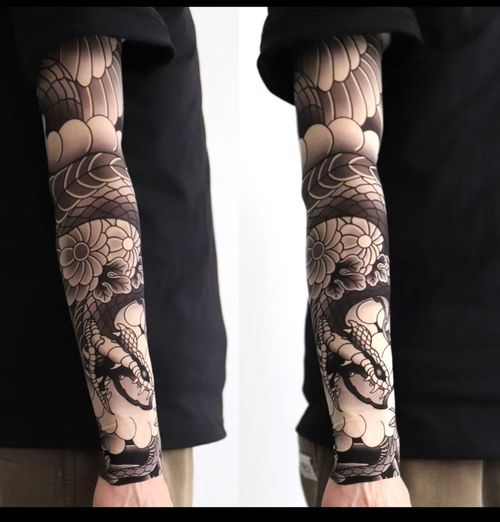 A pair of summer outdoor cycling flower arm tattoo sleeves, sports tourism, fishing, sun protection, tattoo sleeves, arm guards