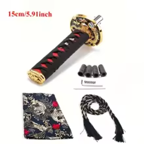 Universal Dust Cover Shift Knob Collars With Adapters With 150mm200MM JDM Katana Samurai Sword Shift Knob Shifter car gear lever