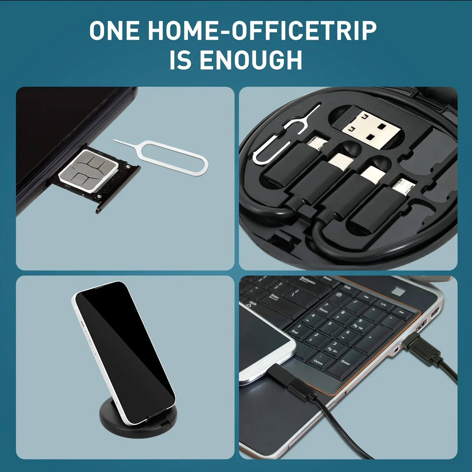 Multi USB Type C to C 60W Charging Adapter Cable Kit USB C to Lighting Conversion Set USB A  Type C to Micro Type CLighting