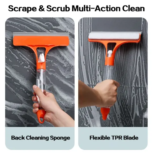 3 in 1 Double-side Glass Wiper Multifunctional Car Windshield Window Cleaner Windows Squeegee with Spray Bottle