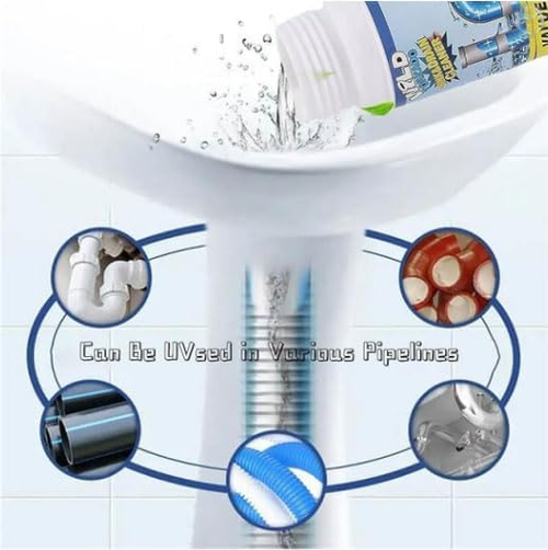 Sink and Drain Cleaner, Powerful Pipe Dredge Sink Cleaner Powder, Fast Foaming Drain Cleaner Pipeline Dredging Agent for Kitchen Toilet Pipeline Quick Cleaning