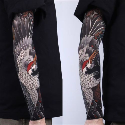 A pair of summer outdoor cycling flower arm tattoo sleeves, sports tourism, fishing, sun protection, tattoo sleeves, arm guards