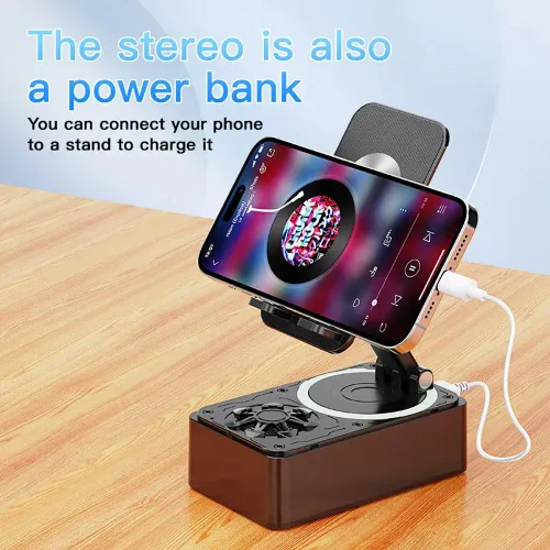 3-in-1 Bluetooth Speaker Phone Power Bank Foldable Wireless Speaker Phone Stand with Anti-Slip Pads For Video Meeting Live