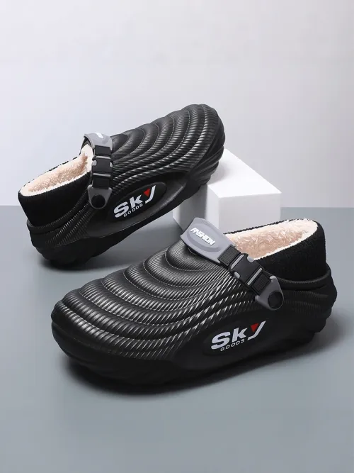 2026 new men's warm and waterproof EVA slippers with thick sole