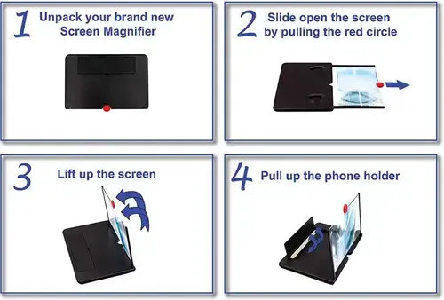 Mobile phone screen magnifier (black)
