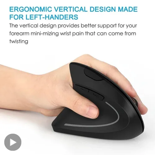 Vertical Ergonomic Mouse — Portable, Bluetooth, Battery-Powered