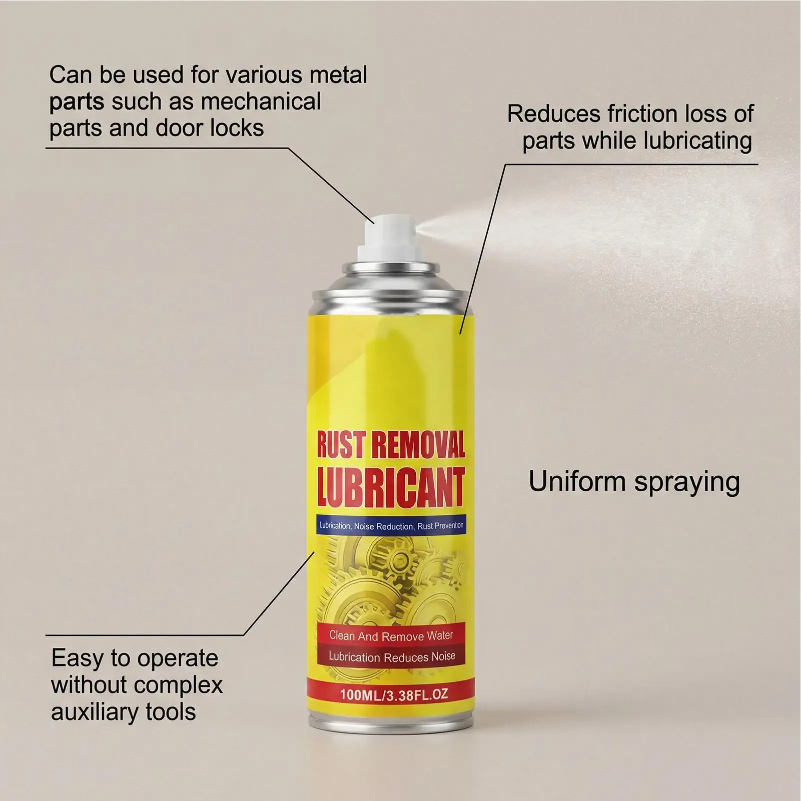 Rust Converter 100ml Cleaner Spray For Rust Heavy Duty Iron Converter For Bathroom Shower Sink Automotive Garage Bike Marine