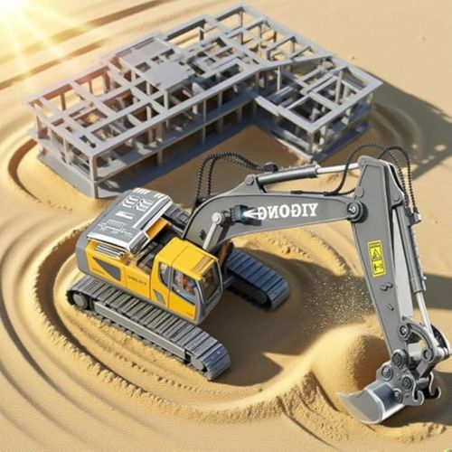 Mudsterz Excavator, Mudsterz Trucks, 360 Rotation Alloy Remote Control Excavator, Rc Trucks and Dump Truck Set for Adults with Cool Lights and Sounds (1PCS-A)