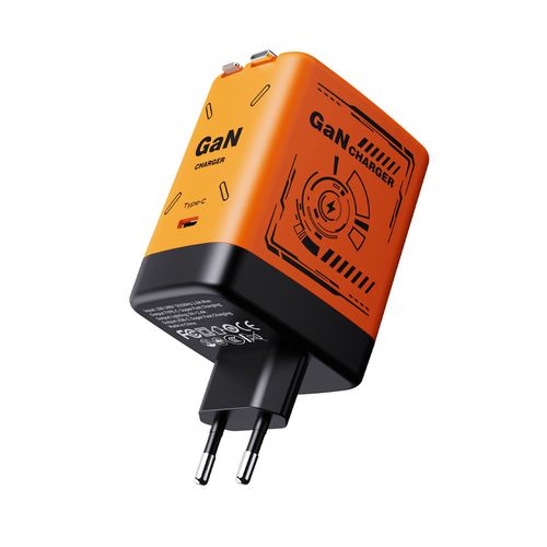Dual Type-C retractable cable with 120W PD fast charging adapter