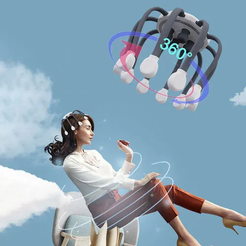 Octopus Claw Electric Head Massager with 8 Claws USB Rechargeable for Scalp Stress Relief Head Fatigue Improve Sleep