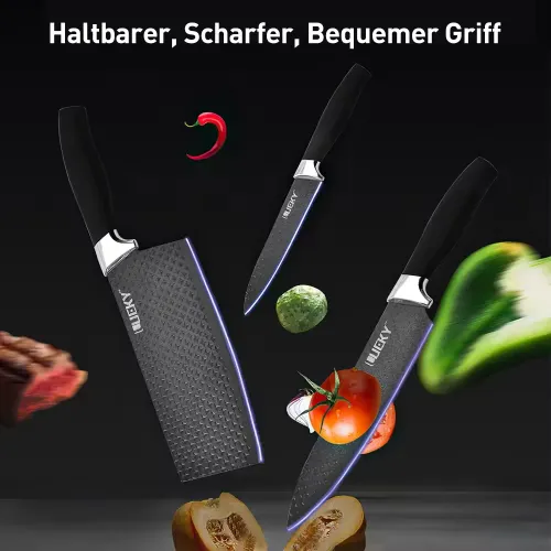 Premium 6-Piece Stainless Steel Kitchen Knife Set -Ultra Sharp with Wooden Ergonomic Handles