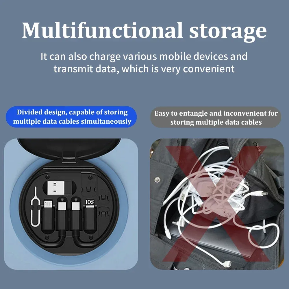 Multi USB Type C to C 60W Charging Adapter Cable Kit USB C to Lighting Conversion Set USB A  Type C to Micro Type CLighting