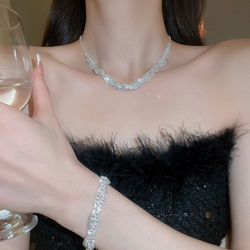 Crystal Earrings and Bracelet Set