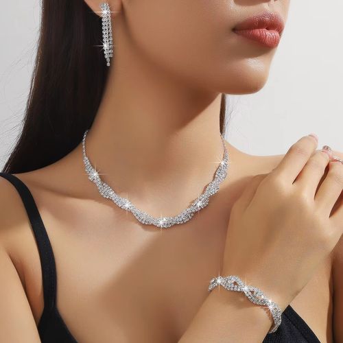 Crystal Earrings and Bracelet Set
