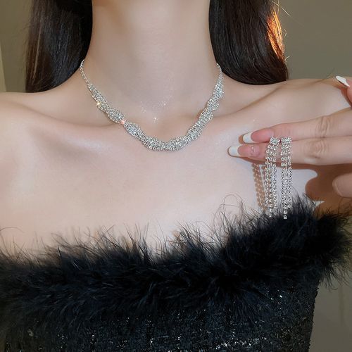 Crystal Earrings and Bracelet Set