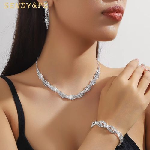 Crystal Earrings and Bracelet Set