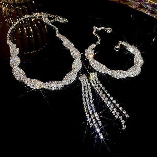 Crystal Earrings and Bracelet Set