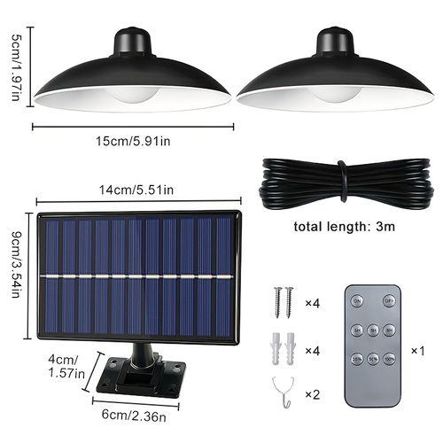 Solar-powered remote-controlled pendant light