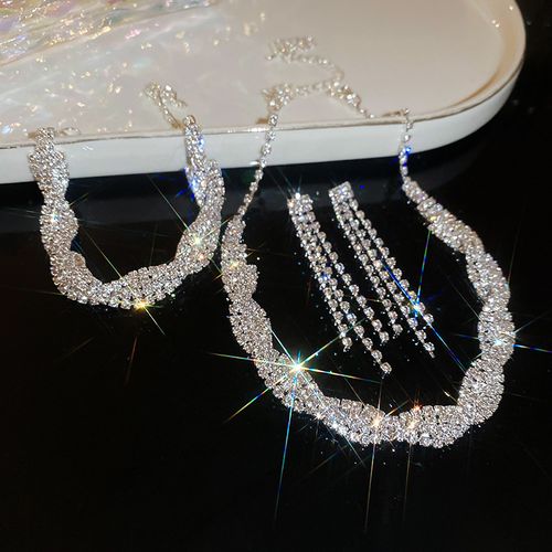 Crystal Earrings and Bracelet Set