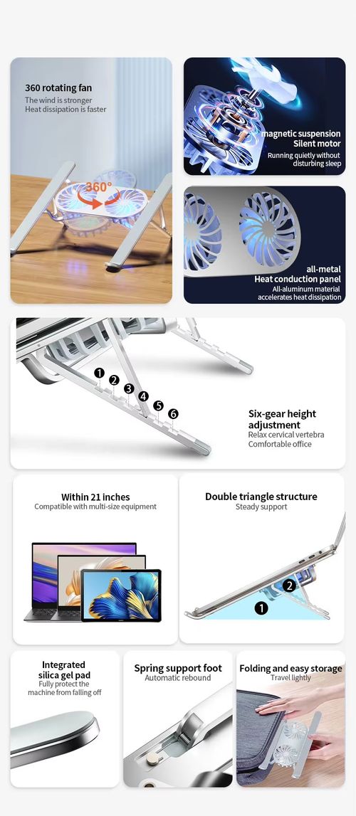 Foldable Laptop Stand with Dual-Fan Cooling
