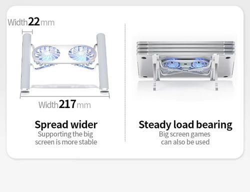 Foldable Laptop Stand with Dual-Fan Cooling