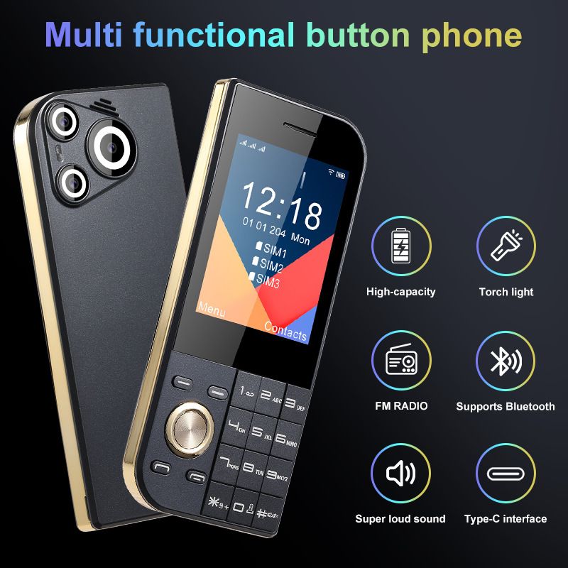 Triple SIM! Ultra Slim Card Phone | Perfect Backup for Seniors & Students | Easy Keypad & Light Design