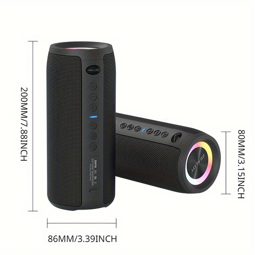 IPX5 Waterproof Bluetooth Speaker - Bluetooth 5.0 HD Sound | TWS Stereo Pairing | 1800mAh Battery | 5W×2 Powerful Output | 4-5H Playtime | 15m Wireless Range