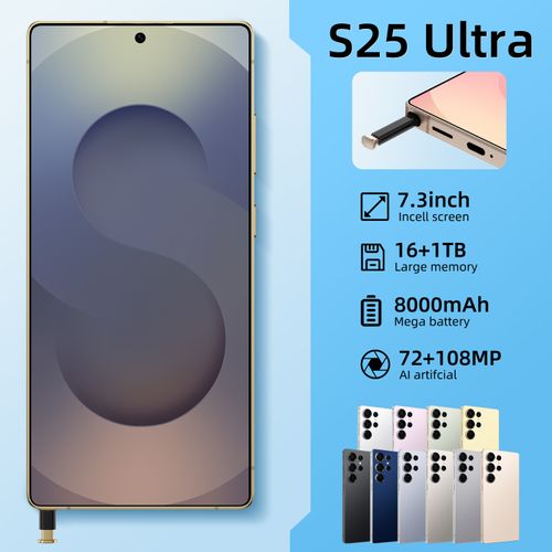 S25 Ultra 7.3 HD Big Screen, Smooth Gaming & Video – Fun Phone for kenya Youth