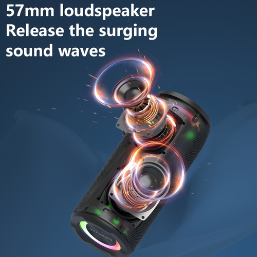 IPX5 Waterproof Bluetooth Speaker - Bluetooth 5.0 HD Sound | TWS Stereo Pairing | 1800mAh Battery | 5W×2 Powerful Output | 4-5H Playtime | 15m Wireless Range
