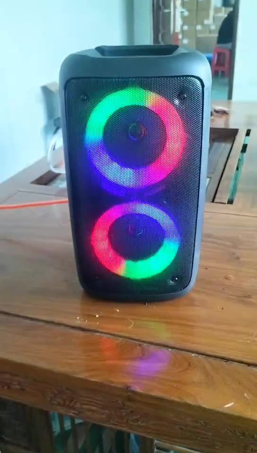 Compact Speaker System Featuring A Subwoofer - Wireless-Enabled Stereo Speaker with Colorful Lights, TWS Capability, And Support for USB And TF Cards, Perfect for Outdoor Activities.