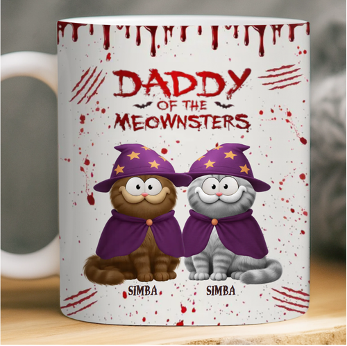 Custom Mug - Personalized Halloween Birthday Gifts For Cat Lovers, Cat Mom And Dad - Every Purr Echoes Halloween Magic