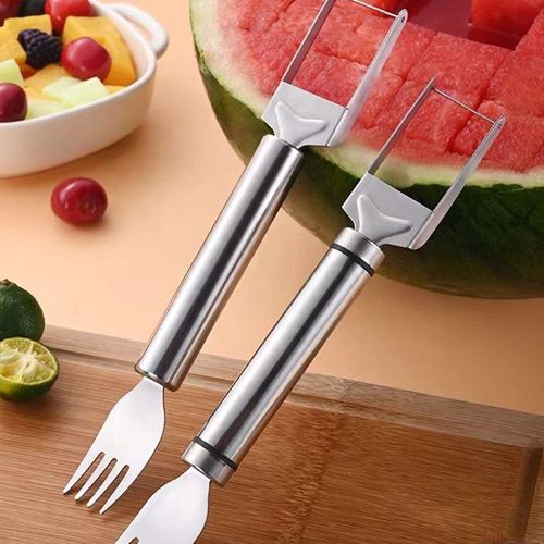 Stainless Steel Watermelon Cutter Double-end Multi-function Fruit Watermelon Slicer Fork