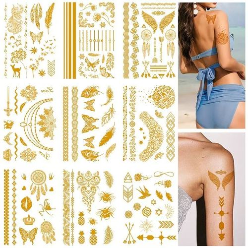 Gold Foil Tattoo Stickers