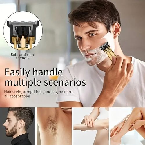 Professional Cordless Electric Barber and Beard Trimmer Set with USB Charging Ideal Grooming Gift for Men