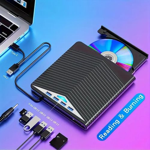 7-in-1 multi-function typec external dvd laptop burner sd card usb external mobile optical drive