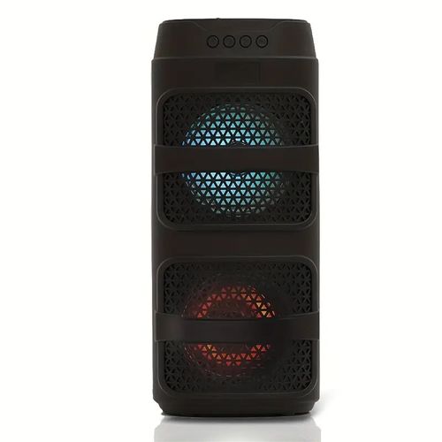 Portable Wireless Party Speaker with Subwoofer, Long Life Battery, Neon LED Lights, Outdoor Indoor, Supports TF Card, MP3 Player, Good for Home, Camping, Party, Cell Phone, Computer