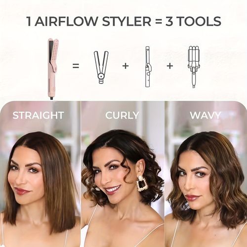 This 2-in-1 curling iron can curl and straighten hair, suitable for both long and short hair.