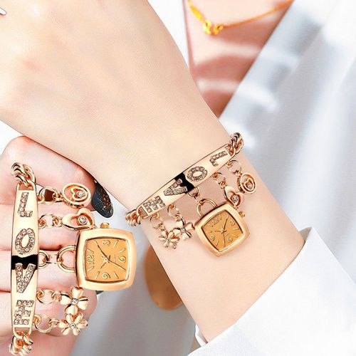 Luxury Heart Love Style Crystal Bracelet Watch for Women