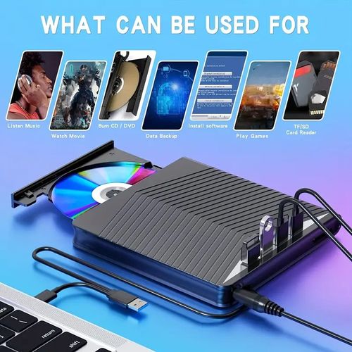 7-in-1 multi-function typec external dvd laptop burner sd card usb external mobile optical drive