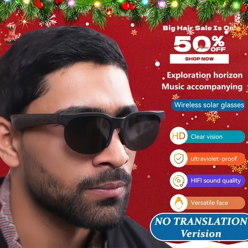 AI Translation Wireless Glasses Glasses Earbuds Support 144 Languages Open-Ear Earbuds Include Microphone Long Battery Life Wireless Over-Ear Headphones High-Fidelity Stereo Wireless Sports Earbuds
