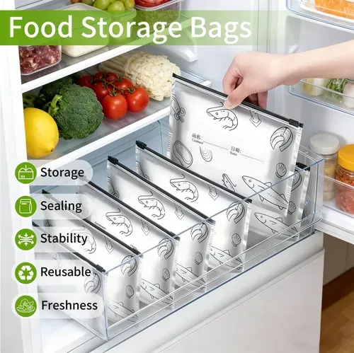 🔥HOT SALE🔥 COD! ✨Reusable Aluminum Foil Sealed Storage Bags🌱 (Buy 1 Get 10!) Reusable Ziplock Bags