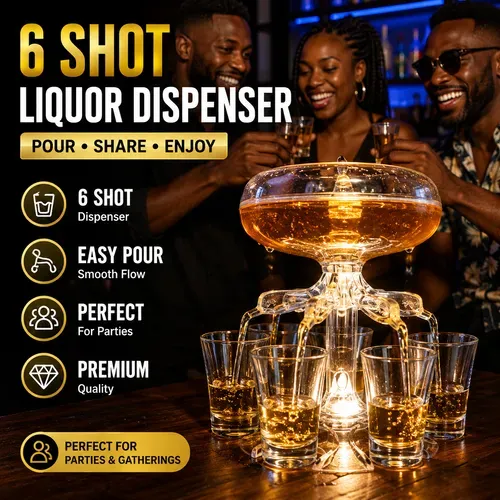 🔥HOT SALE🔥 COD!6 Shot Liquor Dispenser , Dolphine Siphon