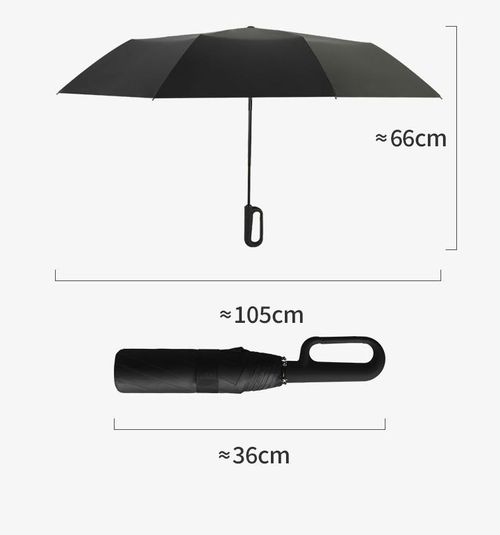 Ring buckle automatic rain umbrella portable folding umbrella enlarged and reinforced, unisex use, hook shade and windproof