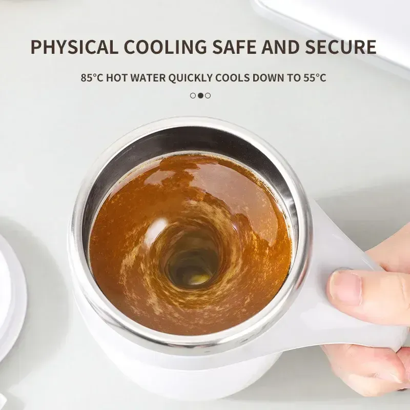 Automatic stirring cup mug rechargeable portable coffee electric stirring stainless steel rotating magnetic household drinking tool