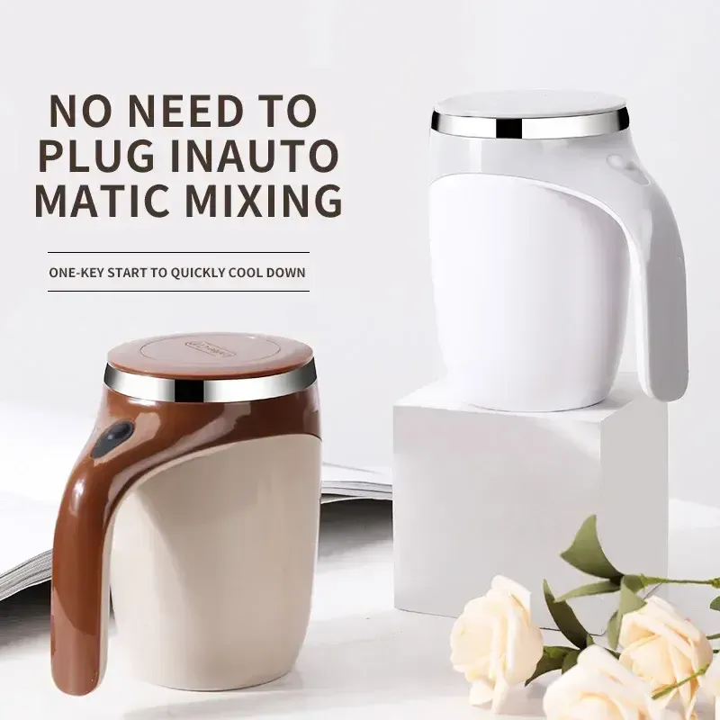 Automatic stirring cup mug rechargeable portable coffee electric stirring stainless steel rotating magnetic household drinking tool
