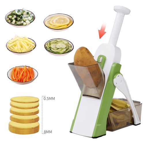 ONCE for ALL Multifunctional Vegetable Cutter 4 in 1 Mandoline Slicer and Chopper for Kitchen Safety Use