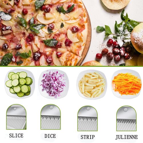 ONCE for ALL Multifunctional Vegetable Cutter 4 in 1 Mandoline Slicer and Chopper for Kitchen Safety Use